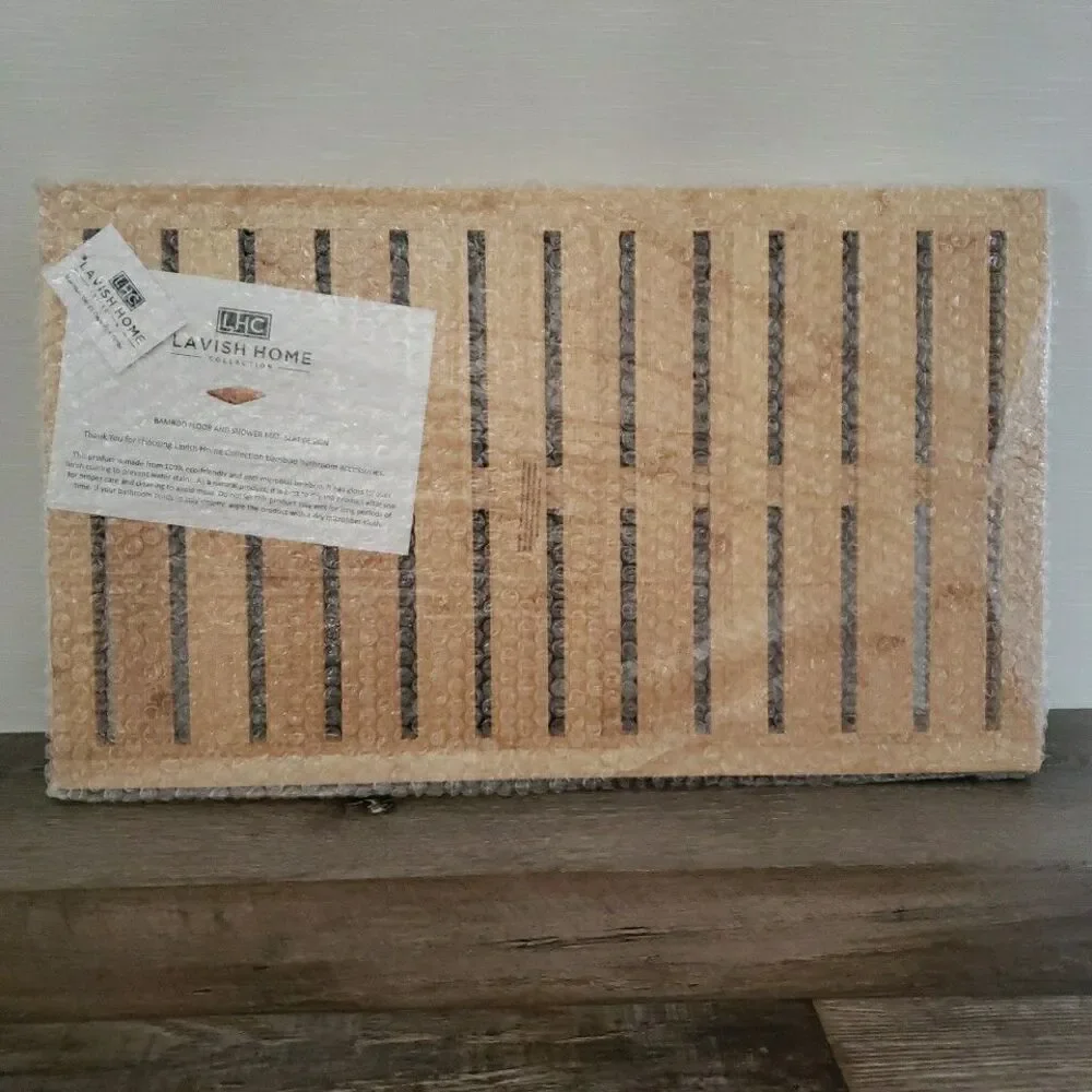 Bamboo Floor & Shower Mat Wooden Bath Non-slip Bathroom 23
